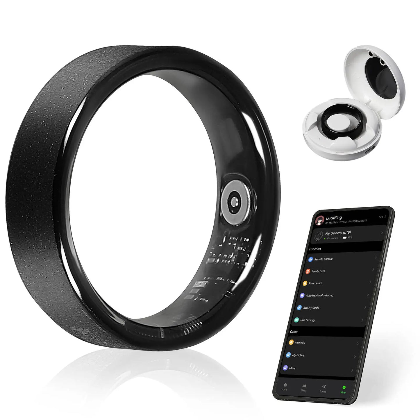 Ringconn,Smart Health Ring,Smart Fitness Monitoring Health Ring with Advanced Health Tracking and Activity Monitoring Features,Ai-Powered Smart Detection Ringcompatible with Android and Ios Wearable Smartwatch Tracker
