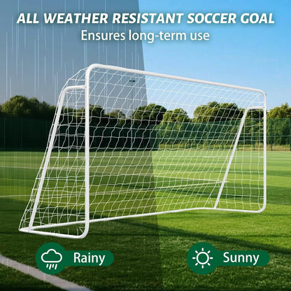 #Summervibes ABORON Soccer Goals - 12X6Ft Soccer Goals for Backyard, PE Net Metal Soccer Goal for Youth Adult, Perfect for Games Indoor Outdoor Soccer Training Equipment