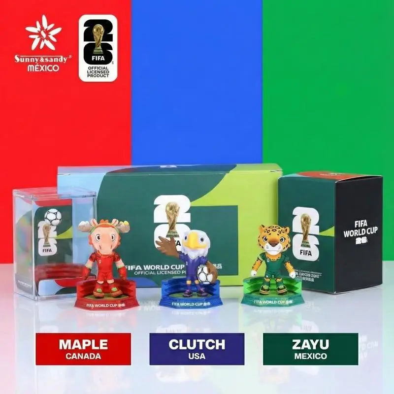 FIFA Official 2026 World Cup Licensed Mascot Collectible Figures, Compact Display Soccer Fan Toy Set