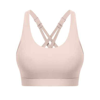 Women'S High Impact Sports Bras with Sewn in Pads,4 Row Adjustable Hook-Eye Closure,Crisscross Adjustable Straps Back,Soft and Comfortable Non-Removable Molded Cups,Women Workout Tops for Running Yoga
