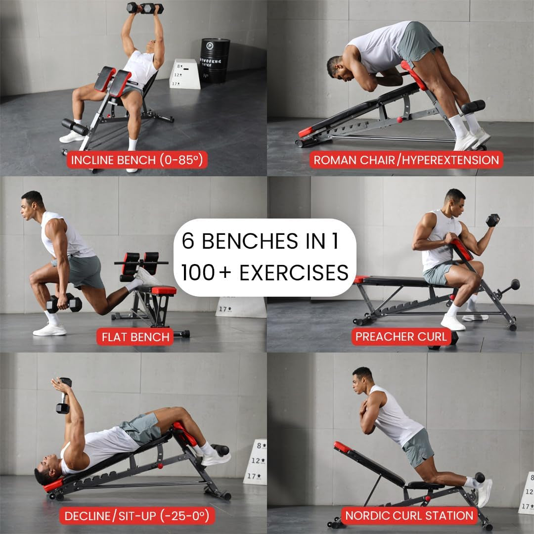 Multi-Functional FID Weight Bench for Full All-In-One Body Workout 