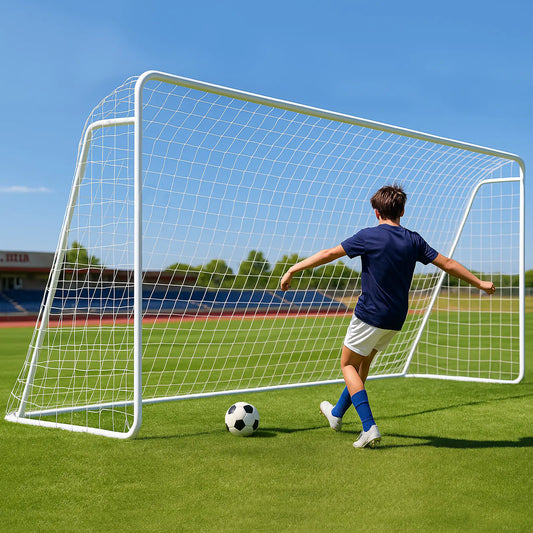 #Summervibes ABORON Soccer Goals - 12X6Ft Soccer Goals for Backyard, PE Net Metal Soccer Goal for Youth Adult, Perfect for Games Indoor Outdoor Soccer Training Equipment